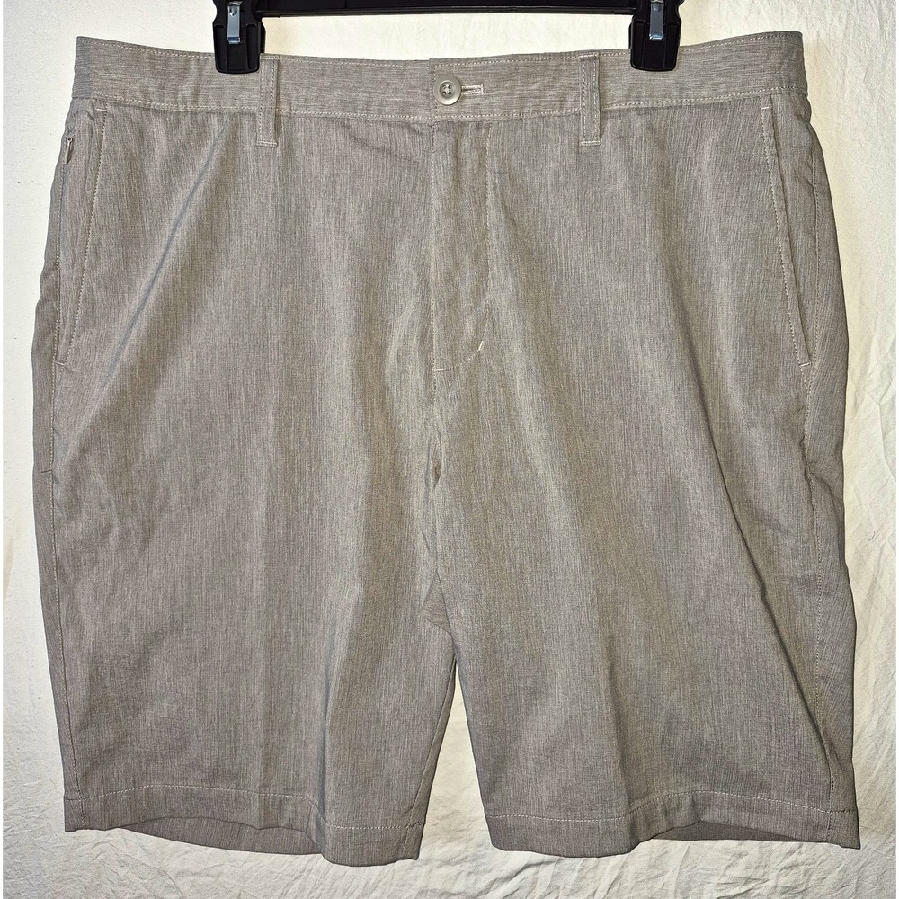 RYE by Hawker Rye Mens Gray Chino Shorts 10" Inseam Stretch Flat Front Zip